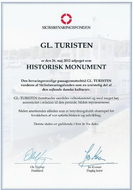 Skibsbevaringsfonden GL Turisten RY Historisk monument